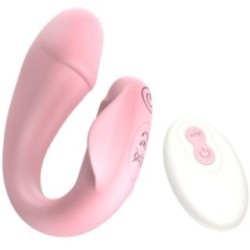 FRESHFUN CICI STAP-ON VIBRATEUR TÉLÉCOMMANDE ET APPLICATION 10 VIBRATIONS ROSE