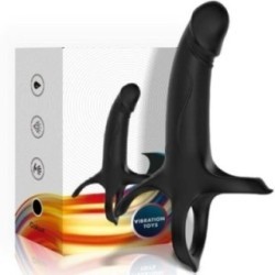 GODE AVEC ANNEAU ET VIBRATEUR NOIR