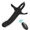 GODE AVEC ANNEAU ET VIBRATEUR TÉLÉCOMMANDE NOIR