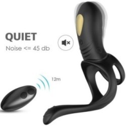 JOY JUMPER RING VIBRATEUR POUR COUPLES & TÉLÉCOMMANDE ANAL PLUG NOIR