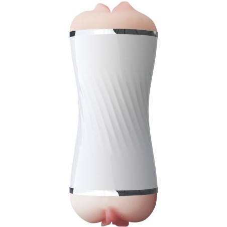 MASTURBATEUR DOUBLE VAGIN ET BOUCHE BLANC