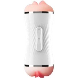 ARMONY - MASTURBATEUR DOUBLE VIBRATEUR VAGIN ET BOUCHE BLANC