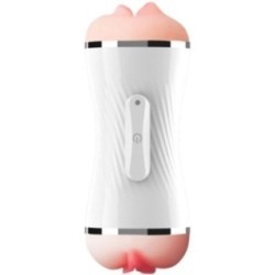 ARMONY - MASTURBATEUR DOUBLE VIBRATEUR VAGIN ET BOUCHE BLANC