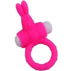 MS BUNNY ANNEAU VIBRATEUR SILICONE ROSE