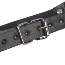 953720 PINCES À SEINS EN CUIR BONDAGE NOIRES