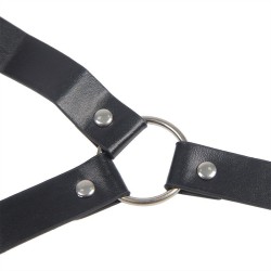 953720 PINCES À SEINS EN CUIR BONDAGE NOIRES