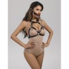 953720 PINCES À SEINS EN CUIR BONDAGE NOIRES