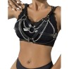 953713 CEINTURE PUNK BONDAGE BOUCLE MÉTAL NOIRE