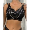 953713 CEINTURE PUNK BONDAGE BOUCLE MÉTAL NOIRE