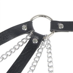 953713 CEINTURE PUNK BONDAGE BOUCLE MÉTAL NOIRE