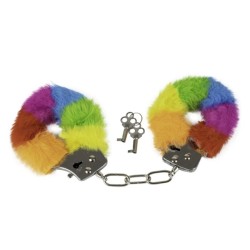 MENOTTES EN MÉTAL DOUBLÉES ARC-EN-CIEL