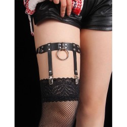 JARRETELLE PUNK EN CUIR AJUSTABLE