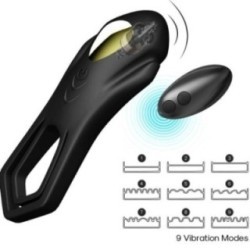 TÉLÉCOMMANDE DOUBLE ANNEAU VIBRATEUR ROADSTER NOIR