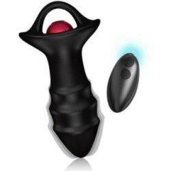 VIBRATEUR À DOIGTS KYLIN ET TÉLÉCOMMANDE DE PLUG ANAL NOIR