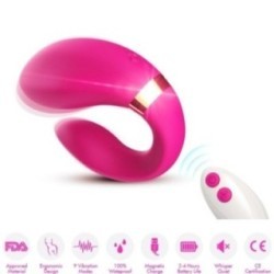 VIBRATEUR CROISSANT POUR COUPLES TÉLÉCOMMANDE FUCHSIA