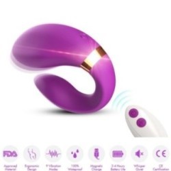 VIBRATEUR CROISSANT POUR COUPLES TÉLÉCOMMANDE VIOLET