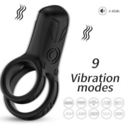 VIBRATEUR DOUBLE ANNEAU NOIR