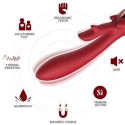VIBRATEUR ELK RABBIT COURBE ROUGE