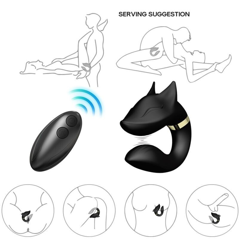 VIBRATEUR FOX POUR COUPLES TÉLÉCOMMANDE NOIR