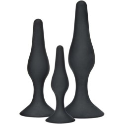Plug anal CURVY COMPANIONS 3 pièces Noir