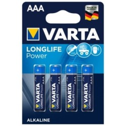 PILE ALCALINE LONGLIFE POWER AAA LR03 4 UNITÉ