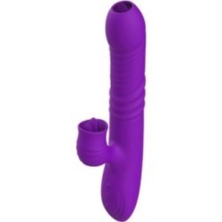 VIBRATEUR LAPIN ENTIÈREMENT G SPOT AVEC LANGUE STIMULANTE EFFET CHALEUR VIOLET