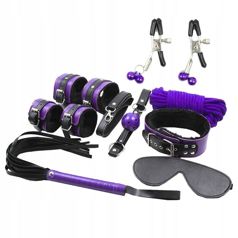 Coffret BDSM 8 pièces secret play  purple/Noir