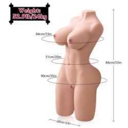 ERICA THRUSTING TORSE RÉALISTE AVEC VIBRATION FÉMININE 84 CM