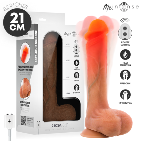 MR INTENSE - BRADLEY GODEMICHET VIBRANT EN SILICONE AVEC EFFET CHAUFFANT ET TÉLÉCOMMANDE 21 CM -Ø- 4,2 CM