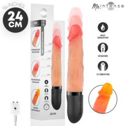 JEAN VIBRATEUR HAUT ET BAS EN SILICONE AVEC EFFET CHAUFFANT 24 CM -Ø- 3,8 CM