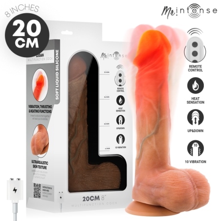 LOGAN VIBRATEUR GODEMICHET EN SILICONE AVEC EFFET CHAUFFANT ET TÉLÉCOMMANDE 20 CM -Ø- 4,1 CM