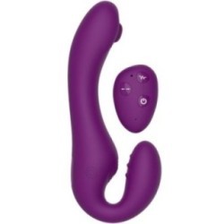 VIBRATEUR SANS STRAPLESS 2 EN 1 AVEC TÉLÉCOMMANDE VIOLET