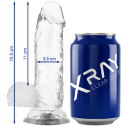 GODE BITE TRANSPARENTE AVEC BOULES 15.5 CM -O- 3.5 CM