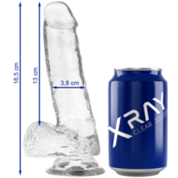 GODE- BITE TRANSPARENTE AVEC BOULES 18.5 CM -O- 3.8 CM