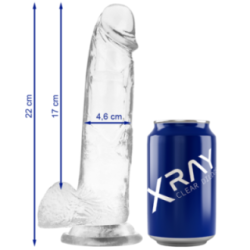 GODE BITE TRANSPARENTE AVEC BOULES 22 CM -O- 4.6 CM