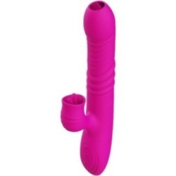 VIBRATEUR MULTIFONCTION DOUBLE LANGUE FANNY EFFET CHALEUR FUCHSIA