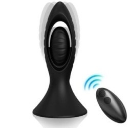 VIBRATEUR & PLUG ANAL SILICONE NOIR
