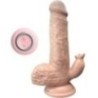 VIBRATEUR RÉALISTE & GODE DE POUSSÉE AVEC STIMULATEUR DE LANGUE 19 CM