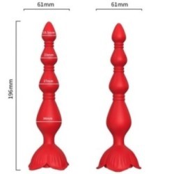 VIBRATEUR ROSE PAGODE & PLUG ANAL ROUGE