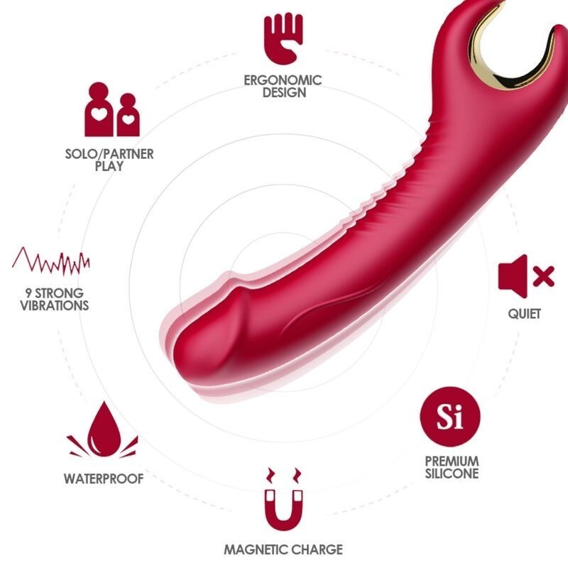VIBRATEUR & ROTATEUR PRINCE DILDO ROUGE VIBRATEUR & ROTATEUR PRINCE DILDO ROUGE