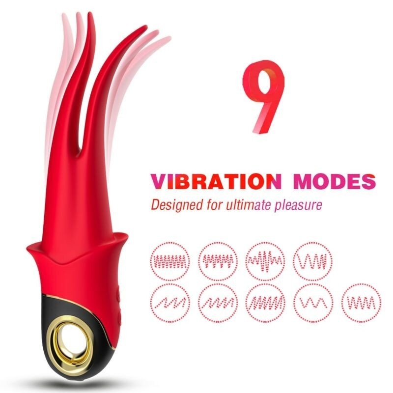 VIBRATEUR SHADOW DOUBLE TÊTE TEASING ROUGE VIBRATEUR SHADOW DOUBLE TÊTE TEASING ROUGE