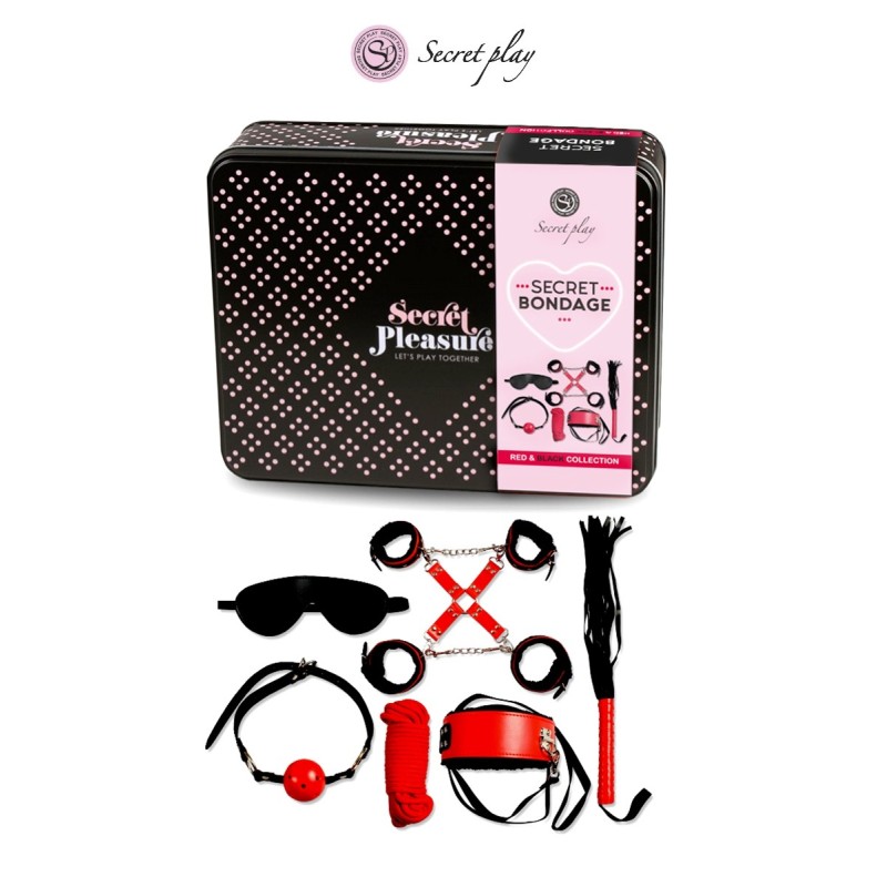 Kit BDSM 8 pièces - Rouge & Noir Kit BDSM 8 pièces - Rouge & Noir