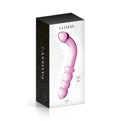 Glossy Toys n°8, double gode point G et anal en verre 22cm