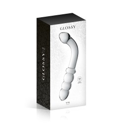 Glossy Toys n°8, double gode point G et anal en verre 22cm