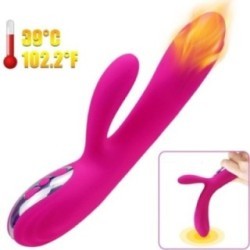 VIBRATEUR & STIMULATEUR FLEXIBLE EFFET CHALEUR FUCHSIA