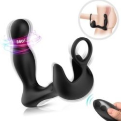 VIBRATEUR SURROUND ANAL & STIMULATEUR TESTICULOS & ANNEAU TÉLÉCOMMANDE NOIR