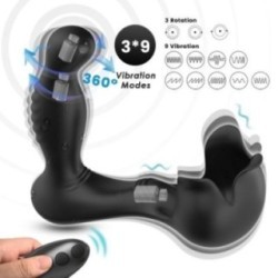 VIBRATEUR SURROUND ANAL & STIMULATEUR TESTICULOS TÉLÉCOMMANDE NOIR