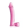 Glossy Toys n°15, gode en verre réaliste avec testicules 21cm