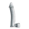 Glossy Toys n°15, gode en verre réaliste avec testicules 21cm