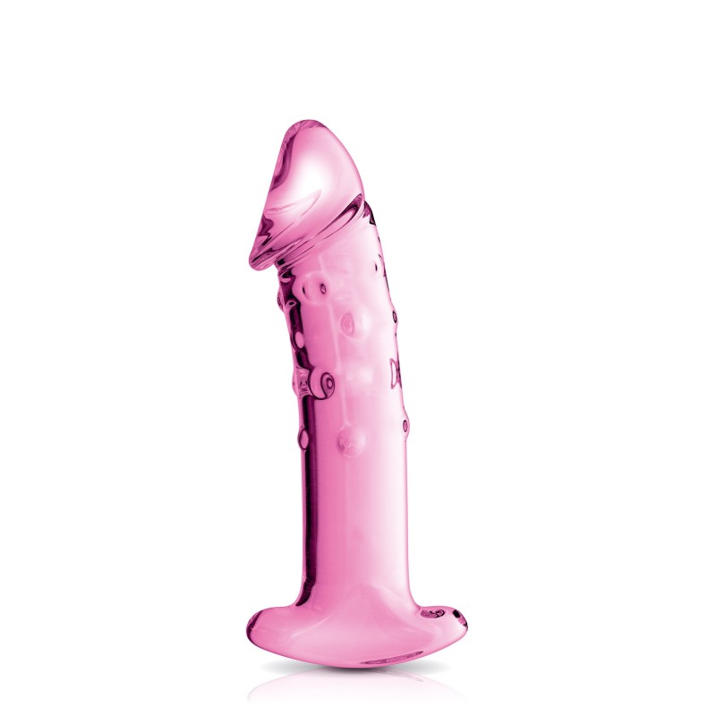 Glossy Toys n°3, gode réaliste en verre avec poignée de retrait 18 cm